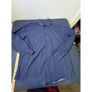 ZNT18 Navy /White Dress Shirt size 17.5. 34/35